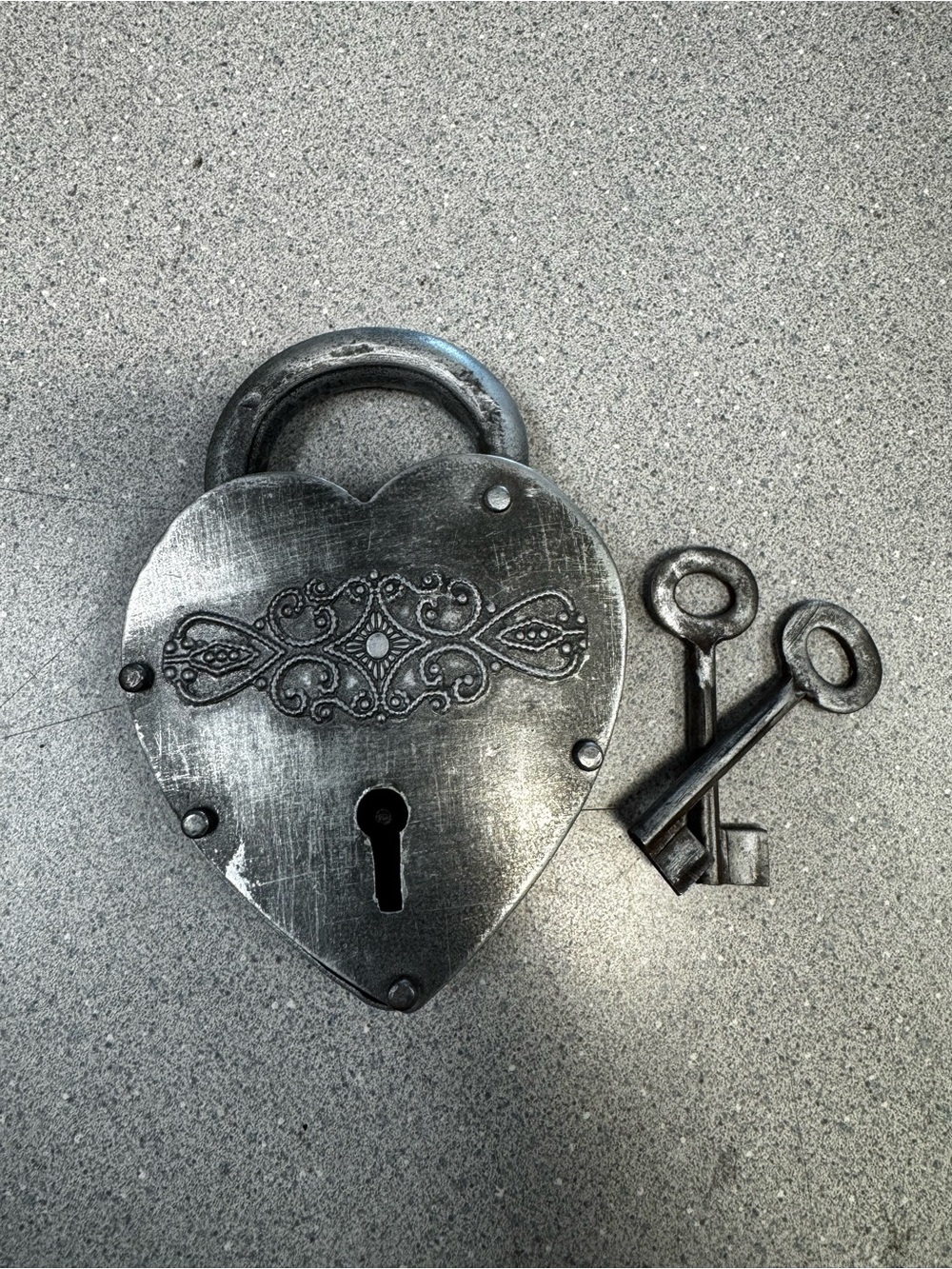 Fully Functioning Antique Iron Lock- With 2 Keys